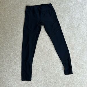 Black workout tights with mesh design